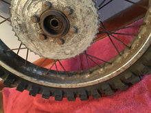 Load image into Gallery viewer, 1975 Yamaha DT175 Rear Wheel with tire and sprocket hub
