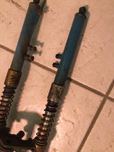 Load image into Gallery viewer, 1965 Yamaha YG1 YG1T front forks triple tree front suspension steering stem