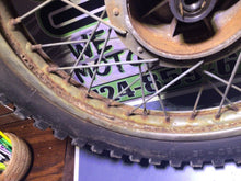 Load image into Gallery viewer, 1973 Beta Premier 125 rear wheel hub brake drum wheel spokes rusty