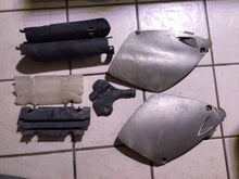 Load image into Gallery viewer, 2001 KTM 250 EXC SX Side Number Plate Plastics Silver fork guards frame guard