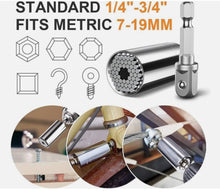 Load image into Gallery viewer, Universal SOCKET Wrench Tool 1/4-3/4 7mm-19mm Magic Grip Alligator Adapter Set
