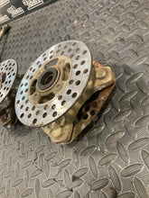 Load image into Gallery viewer, 1999 Yamaha Warrior YFM350 OEM Front Spindle Knuckles Hubs & Rotors Left & Right