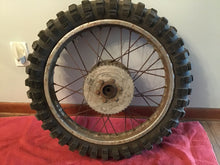 Load image into Gallery viewer, 1975 Yamaha DT175 Rear Wheel with tire and sprocket hub
