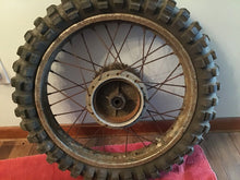Load image into Gallery viewer, 1975 Yamaha DT175 Rear Wheel with tire and sprocket hub
