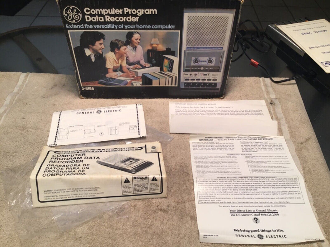 GE General Electric Comnputer Program Data Recorder Box Paperwork