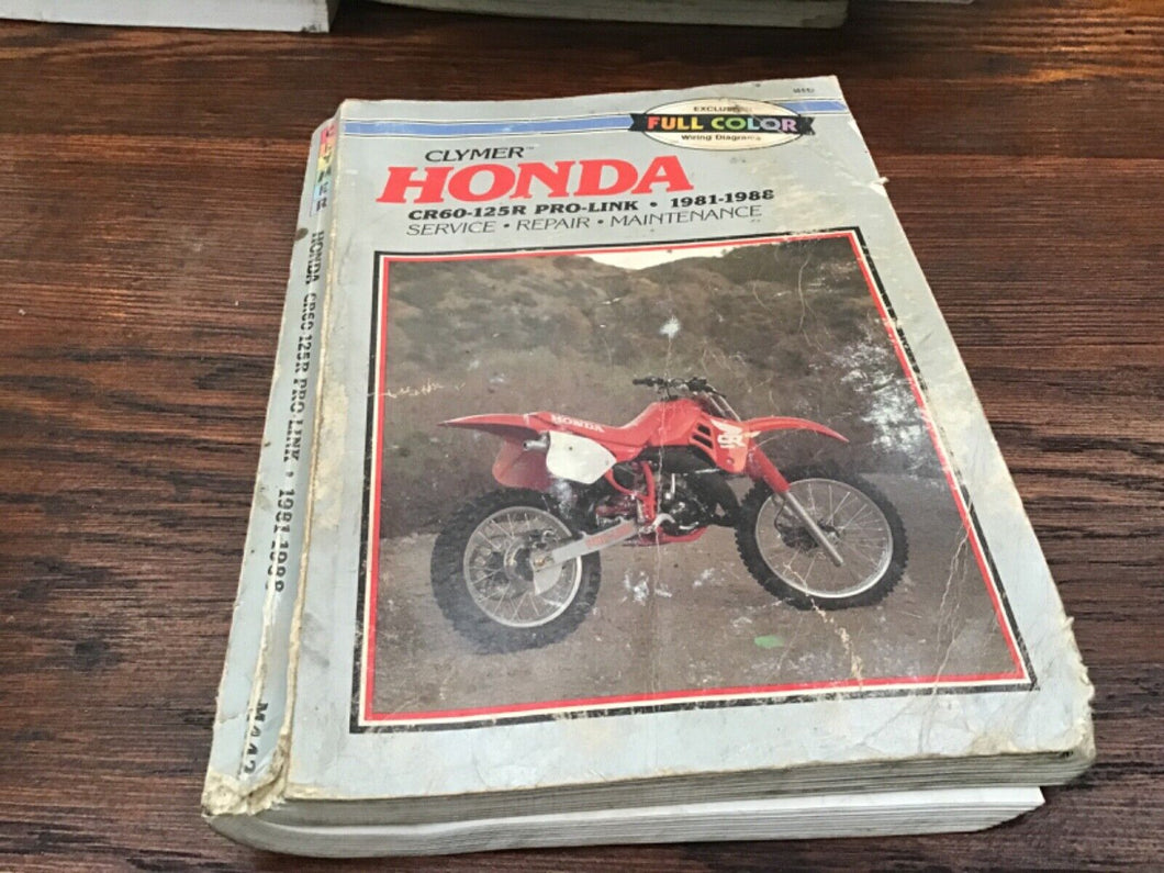 1981-1988 Clymer Honda Motorcycle Repair Service Manual CR60-125R Pro Link
