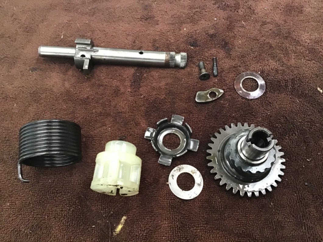 1974 Suzuki TS100 kicker gear kickstart assembly kick start shaft hardware