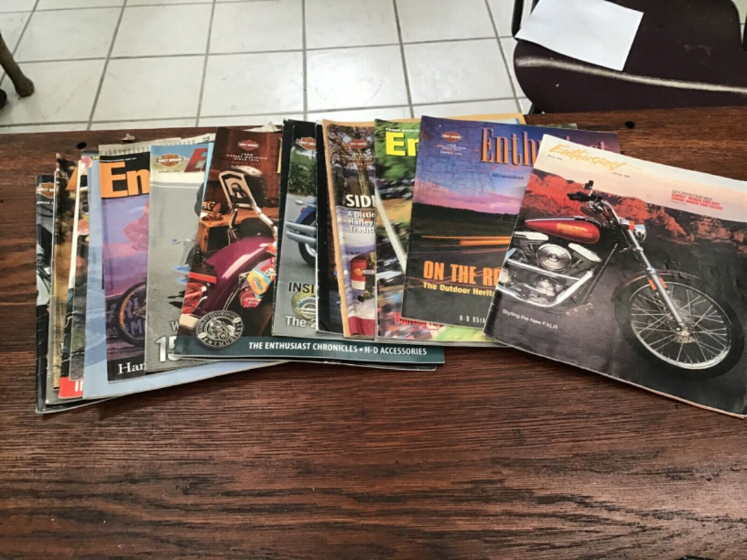 Mixed Lot of 19 1990’s Enthusiasts  Magazines Harley Davidson Enthusiast