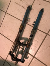 Load image into Gallery viewer, 1965 Yamaha YG1 YG1T  front forks triple tree front suspension steering stem
