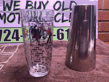 Load image into Gallery viewer, VTG 2-Pc Bartender&#39;s Shaker Pint Bar Glass SS Cocktail and Mixed Drink Recipes
