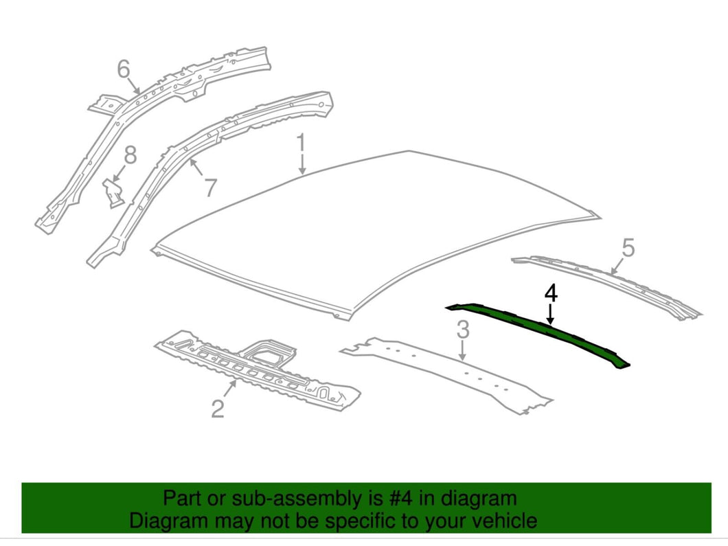 Genuine GM Number 3 Roof Panel Bow 22956310