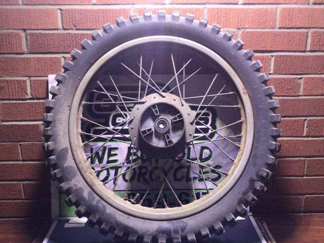 1973 Beta Premier 125 rear wheel hub brake drum wheel spokes rusty