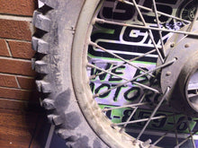 Load image into Gallery viewer, 1973 Beta Premier 125 rear wheel hub brake drum wheel spokes rusty
