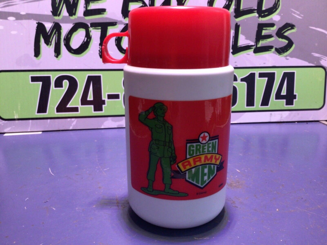 Disney Toy Story Thermos Green Army Men Plastic Kids Lunch Red Top