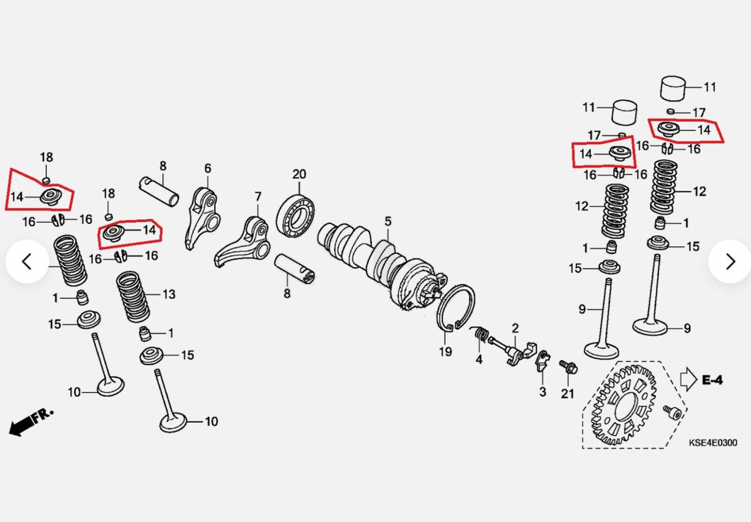 GENUINE HONDA VALVE SPRING RETAINER INTAKE/EXHAUST CRF150R 2007-2022 (1pc)