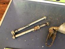 Load image into Gallery viewer, 2000 Honda XR 100R Foot Pegs Set Hardware Springs Rests swing arm bolt motor mou
