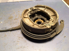 Load image into Gallery viewer, 1984 Honda XL250R Front Brake Plate Panel Arm Cam Shoes Speedometer Drive Gear
