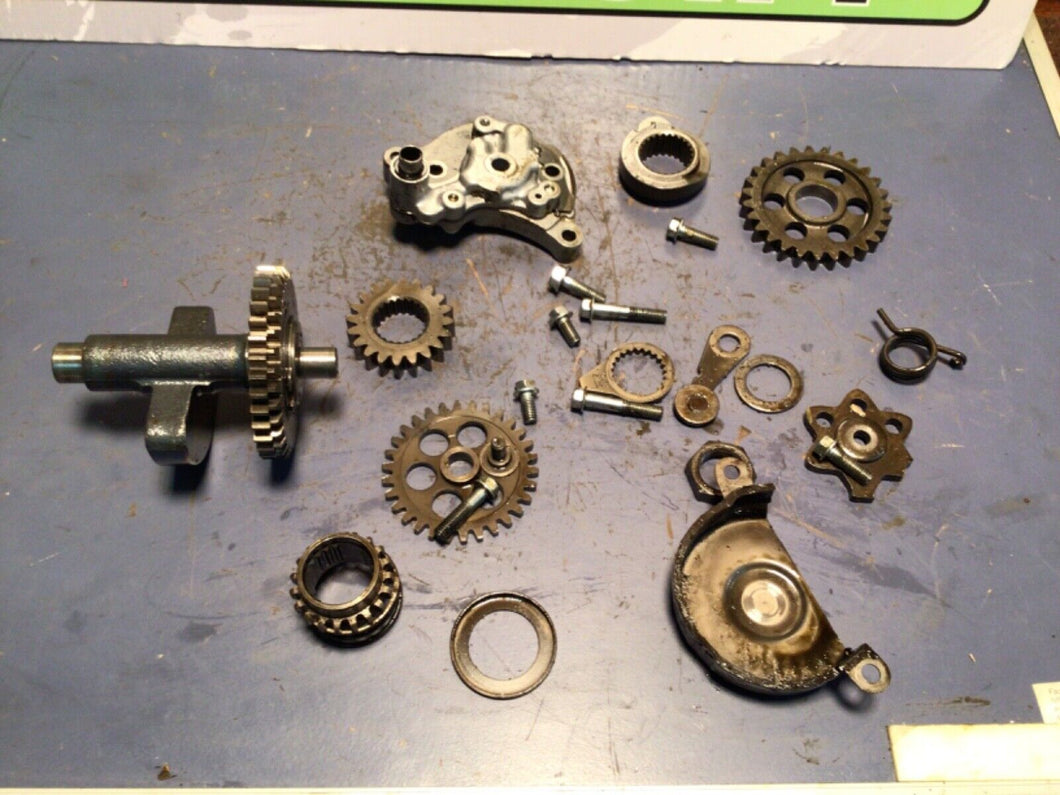 1984 Honda XL250R right side gears oil pump counter balance gear idler secondary