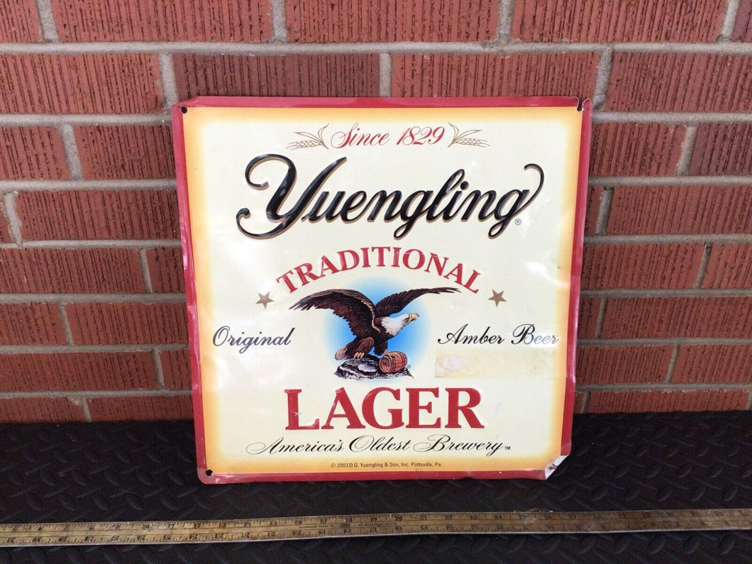 Yuengling Lager Metal Beer Sign Pottsville PA 2003 Original Traditional Bar Pub
