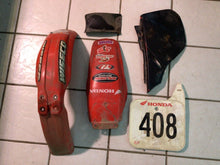 Load image into Gallery viewer, 1989 Honda CR125 Plastics Front Fender Rear Fender Number Plate Side Cover

