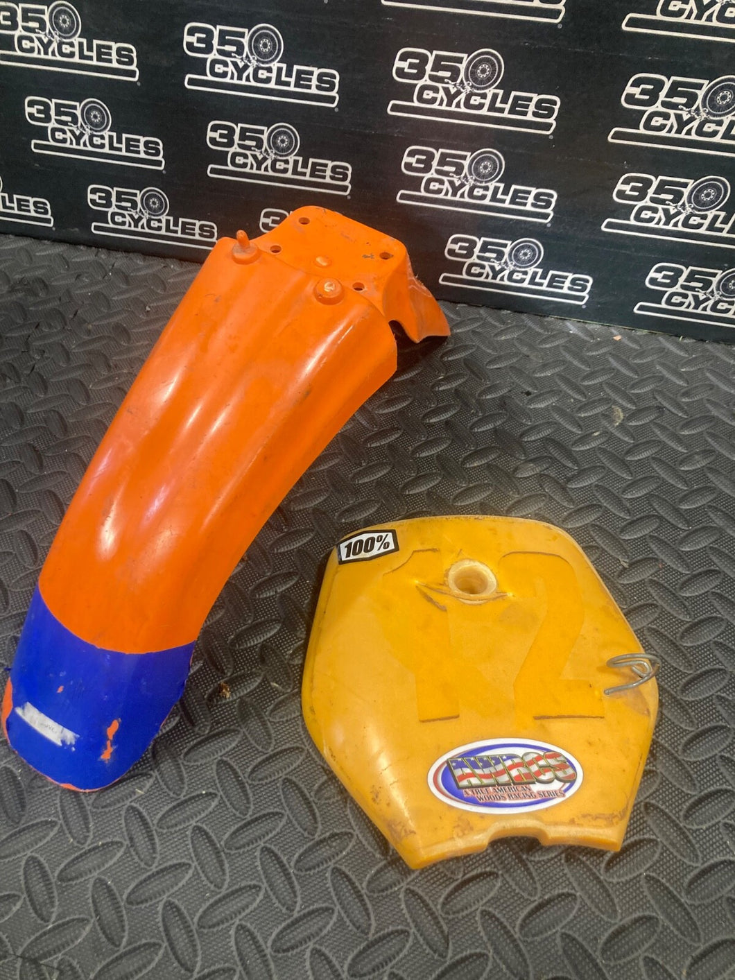 1997 KTM 50 SXR PRO JUNIOR  ADVENTURE front fender front number plate