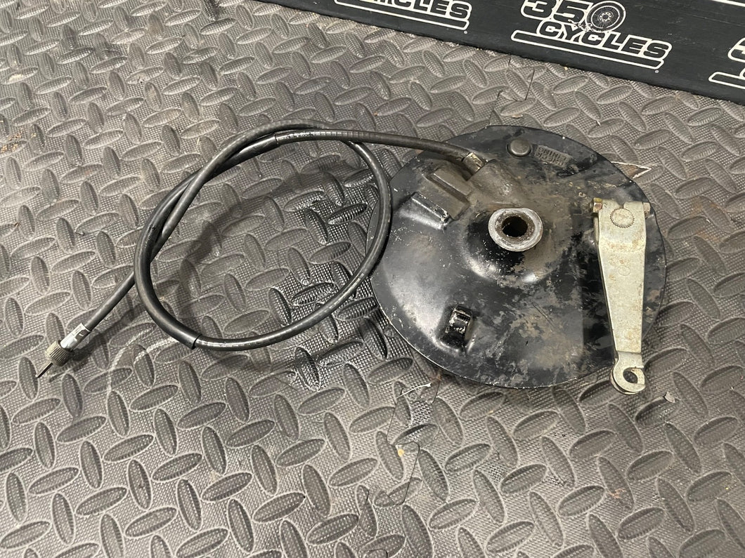 1980 Yamaha XT 500 Enduro 500 OEM GOOD! Rear Brake Drum Lever Arm Plate Hub